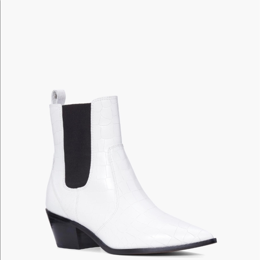 Paige Willa Bootie Size 7.5 White Croc